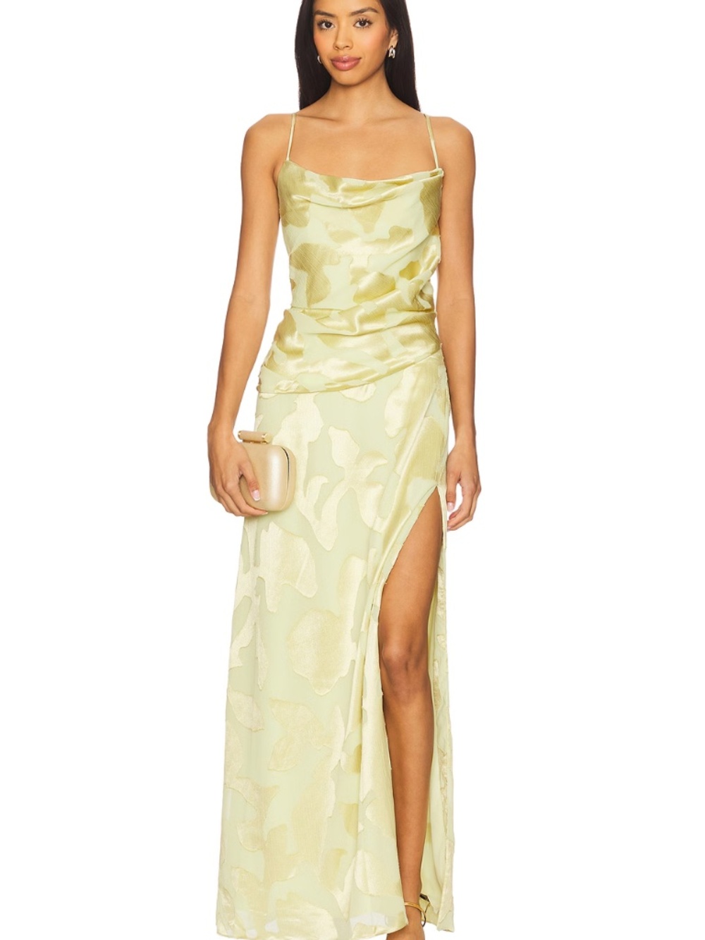SIMKHAI Jessa Draped Gown in Sunglow $995 - Picture 2 of 15